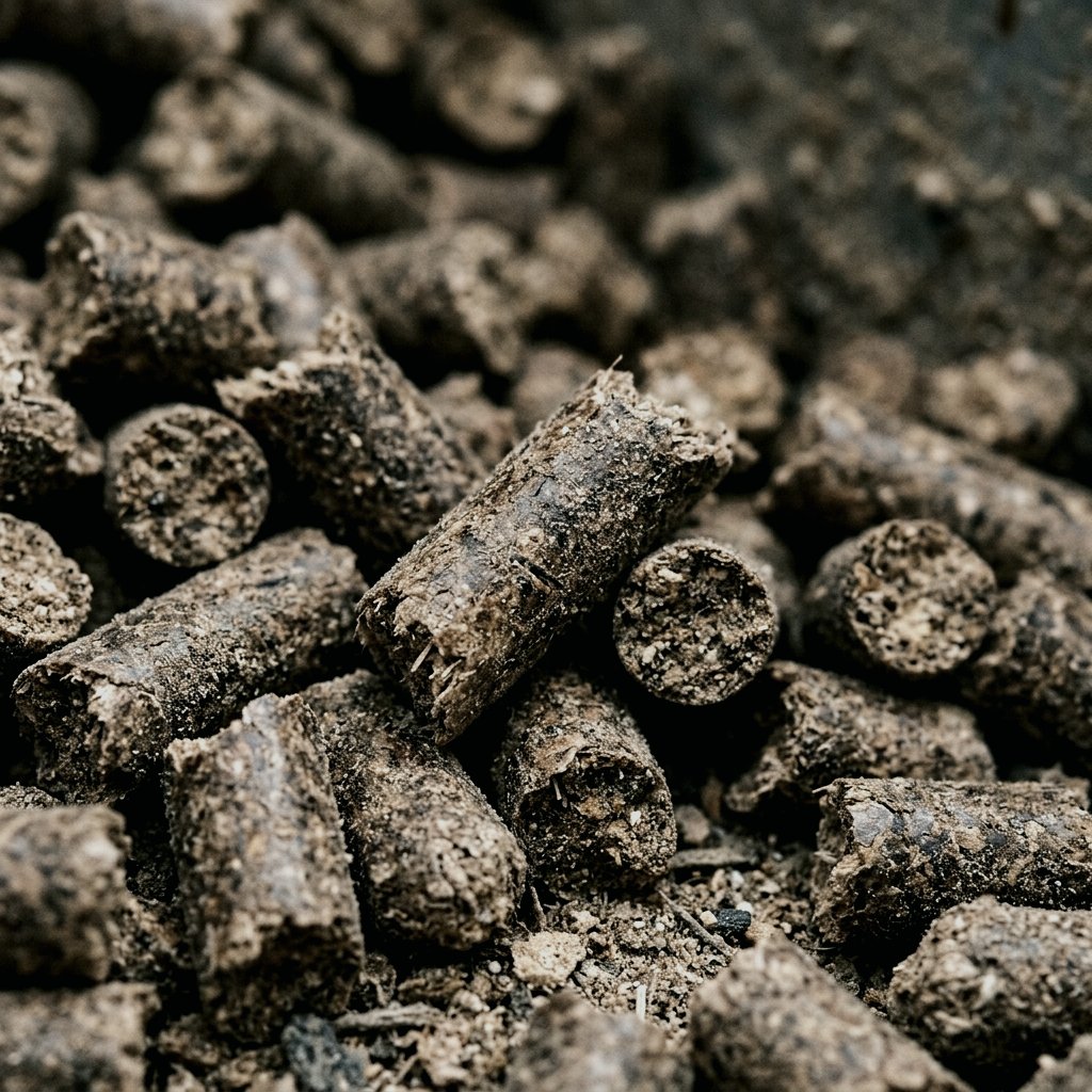 Close up of pelleted feed